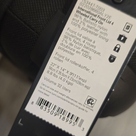 Tumi Merge International Front Lid 4-Wheeled Carry On Luggage - Picture 14 of 15